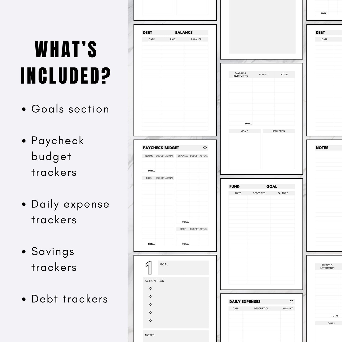 Undated PLR Budget Planner