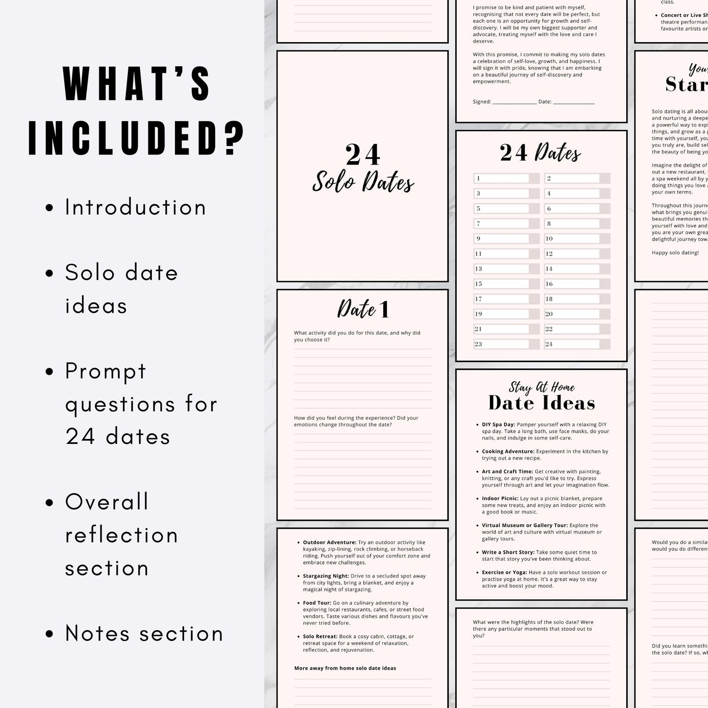 PLR Solo Dates Journal