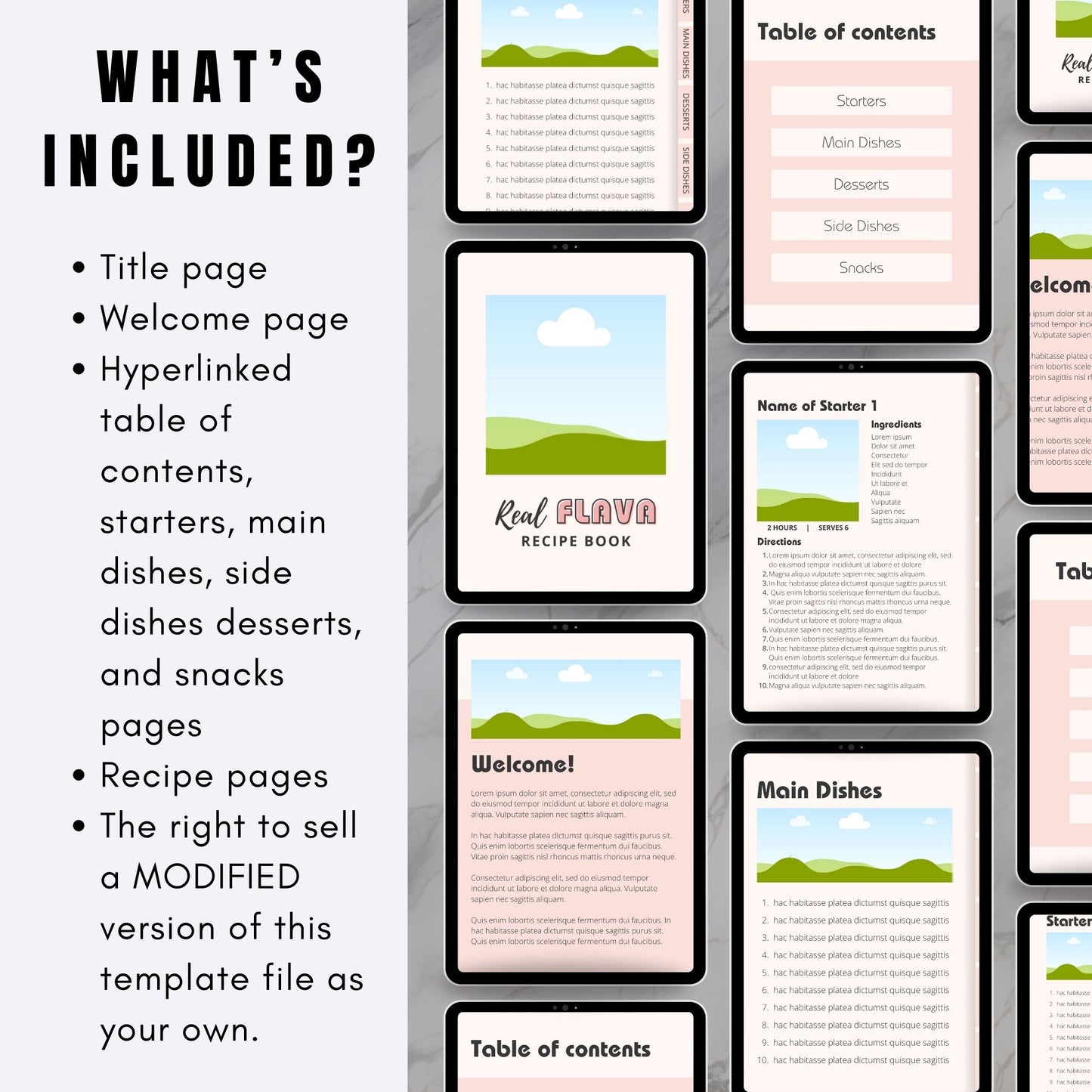 Digital Recipe Book PLR Template