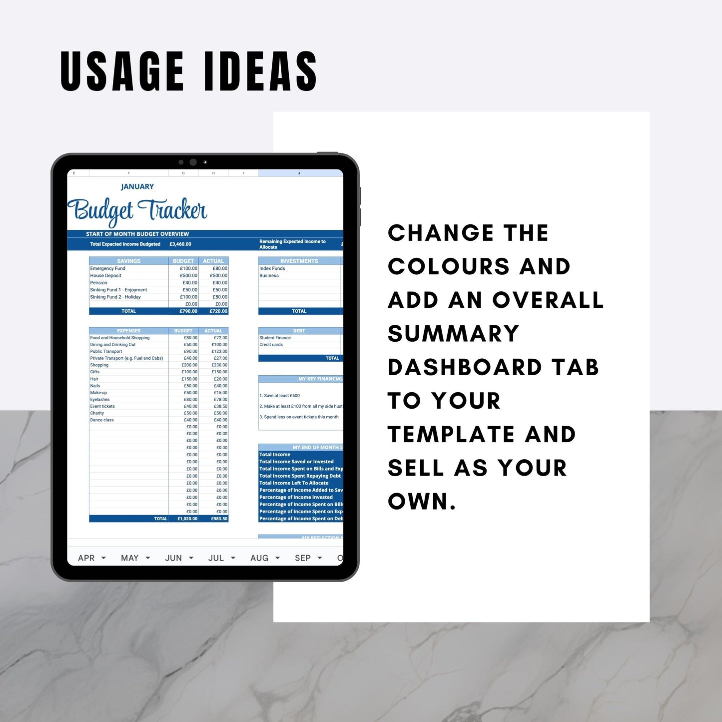 Google Sheets PLR Budget Tracker